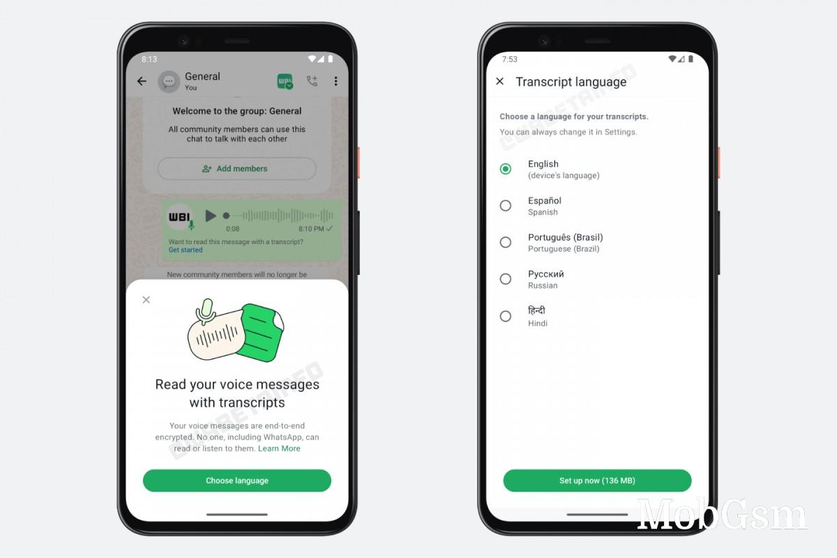 WhatsApp voice message transcription rolling out to Android
