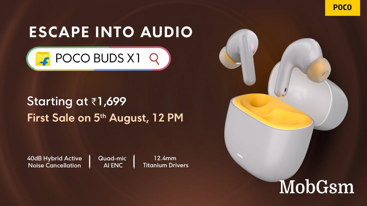 Poco Buds X1 launch with 40dB ANC, 12.4mm titanium drivers