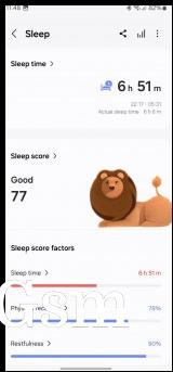 Sleep analysis on Samsung Health