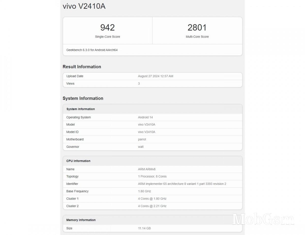 vivo Y300 Pro runs Geekbench with Snapdragon 6 Gen 1