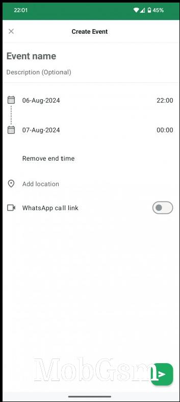 WhatsApp testing Community group chat event duration feature on Android