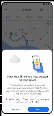 Timeline data is now stored on your device