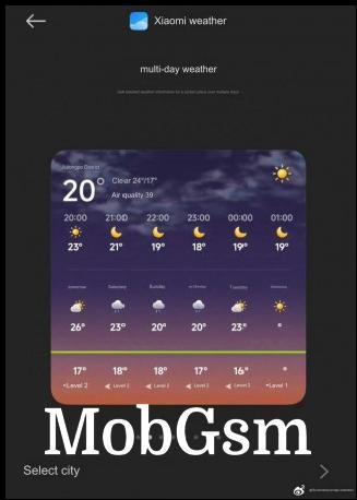 Weather app widget