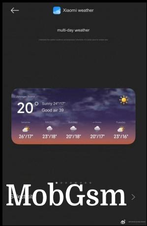 Weather app widget