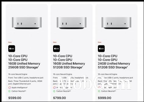 New Mac mini configurations