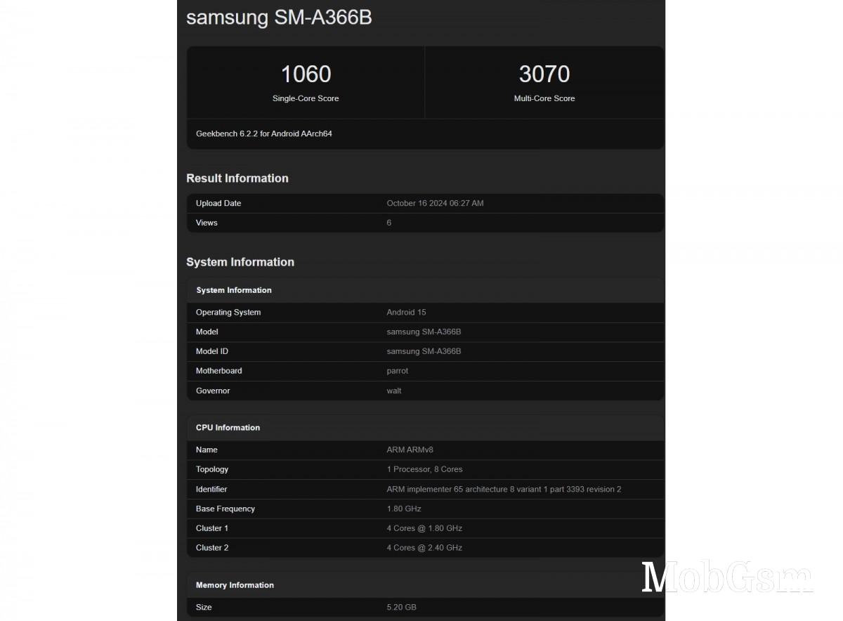 Samsung Galaxy A36 runs Geekbench with a surprising Android version