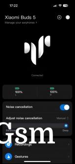 Xiaomi Earbuds app and features on Buds 5