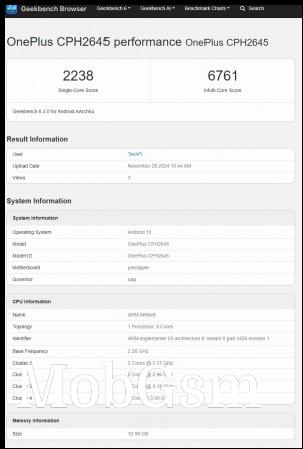 Geekbench 6 result