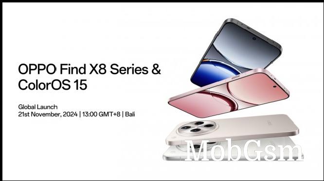 The Find X8 and Find X8 Pro are going global on November 21.