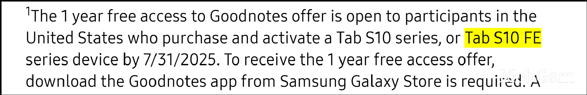 Galaxy Tab S10 FE series mentioned on Samsung.com