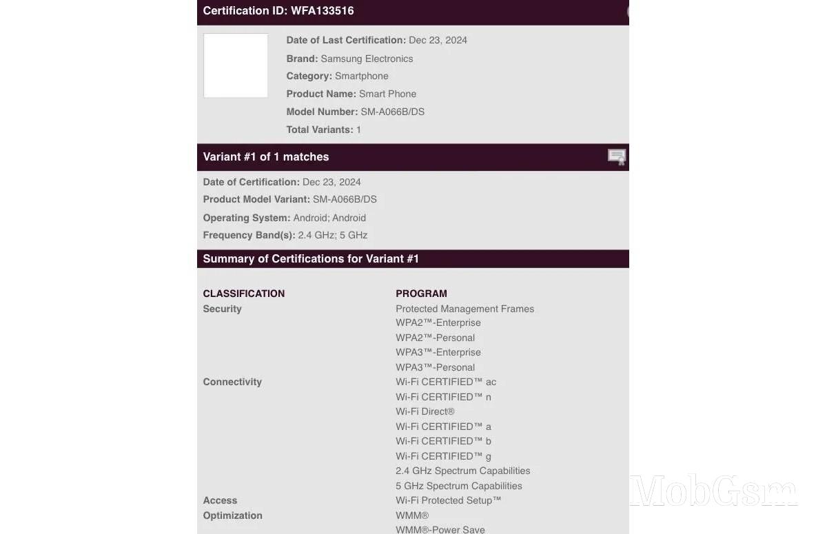 Samsung Galaxy A06 5G is coming, certification reveals