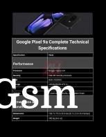 Google Pixel 9a leaked spec sheet