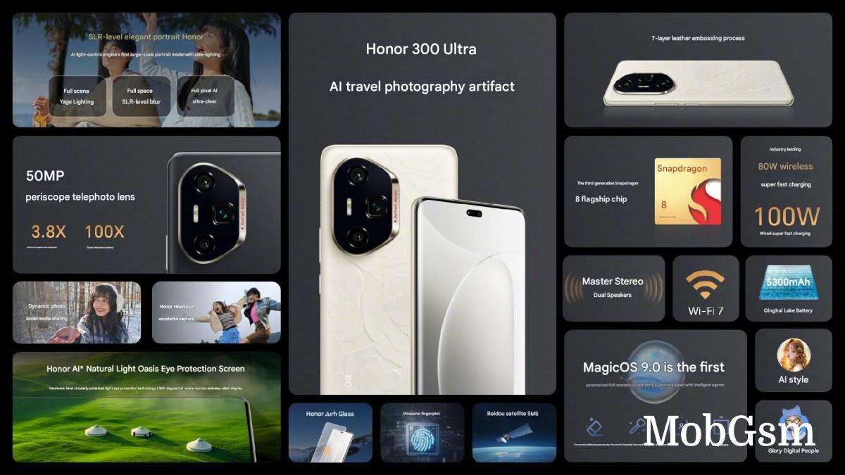 Honor 300 Ultra is here with a 50MP periscope and SD 8 Gen 3