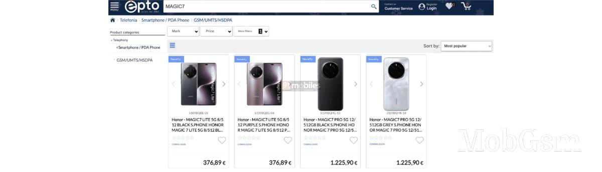 Honor Magic7 Pro and Magic7 Lite prices for Europe leak along with Lite