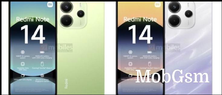 Redmi Note 14 4G and Redmi Note 14 Pro 4G leak brings renders and specs