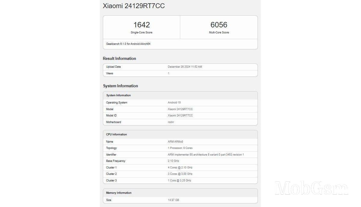 Redmi Turbo 4 / Poco X7 Pro benchmarked with new Dimensity 8400 chipset