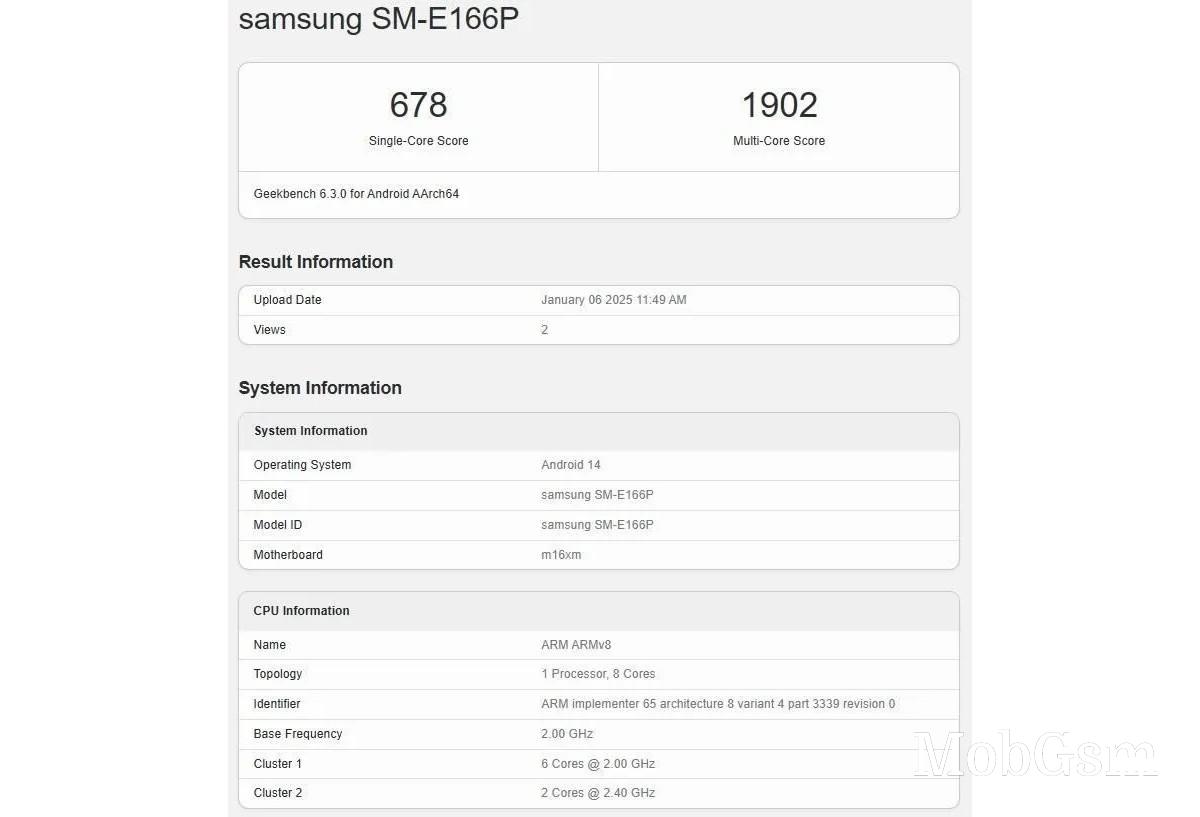 Samsung Galaxy F16 5G runs Geekbench, reveals its chipset