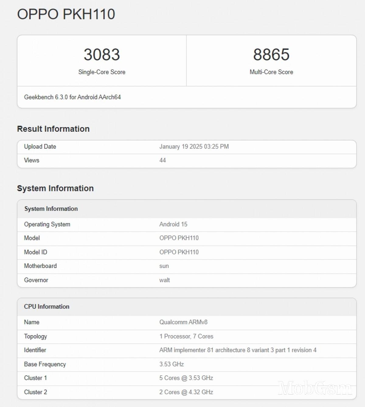 Oppo Find N5 on Geekbench