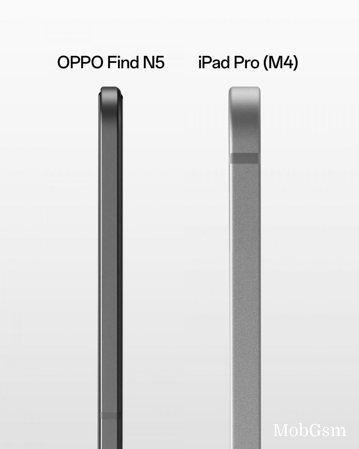 Oppo Find N5 new teaser sizes it up against the latest iPad Pro