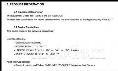 FCC docs on the Galaxy A56: connectivity