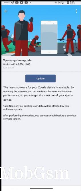 Android 15 update for Xperia 10 V