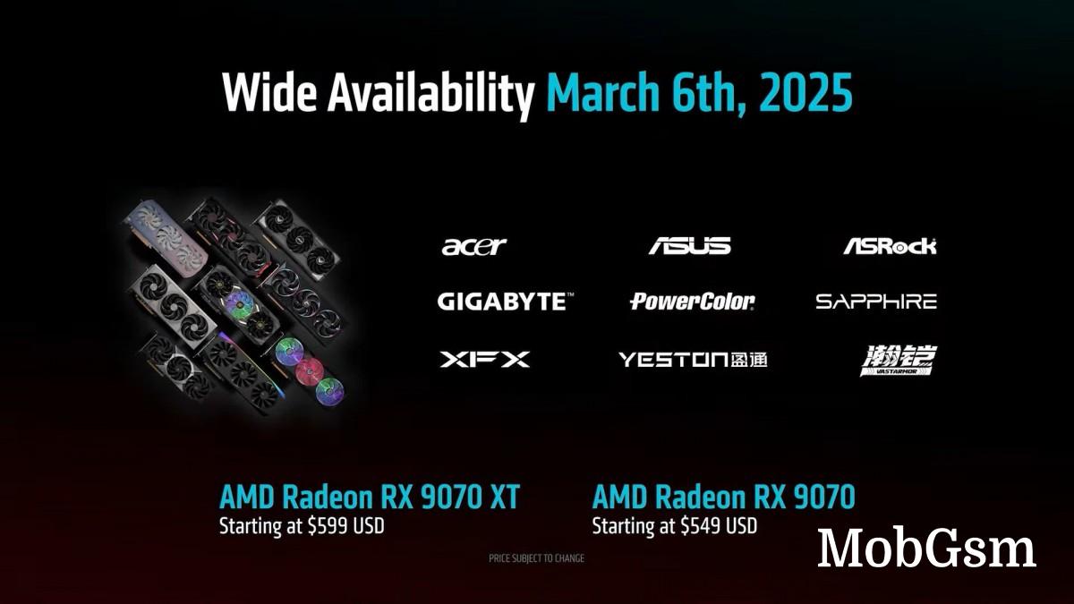 AMD announces pricing and availability for RX 9070 and 9070 XT