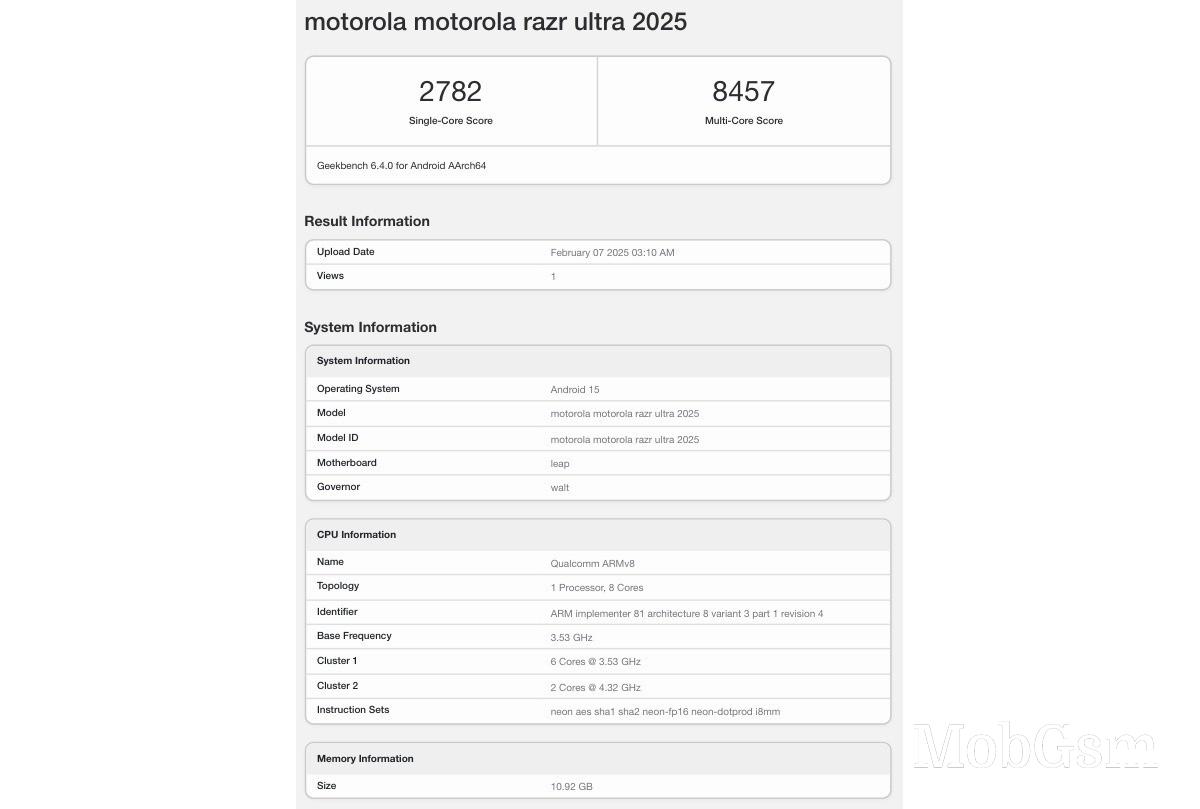 Motorola Razr Ultra 2025 runs Geekbench with a surprising chipset