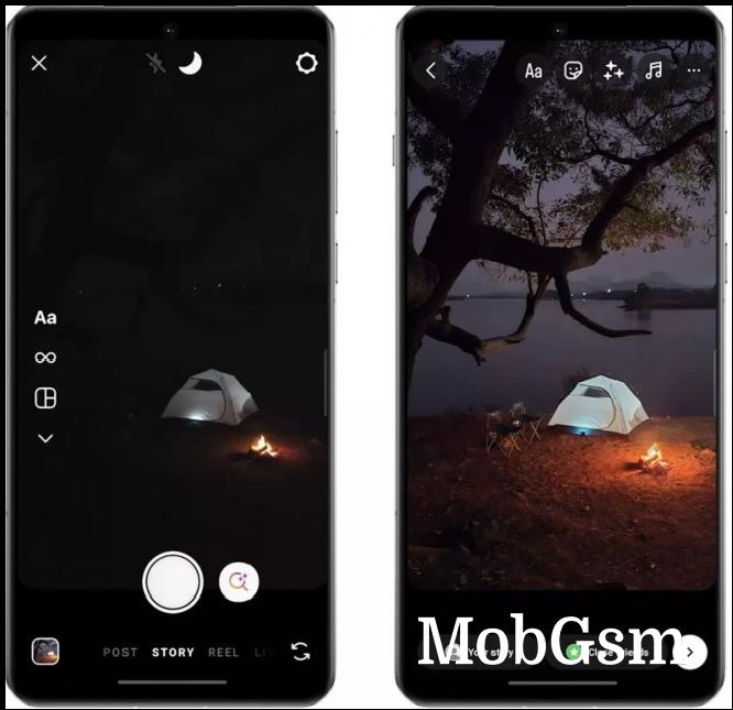 Left: Without Night Mode in low-light | Right: With Night Mode activated in low-light