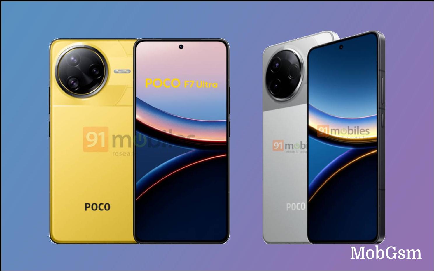 Poco F7 Pro and F7 Ultra specs and images leak