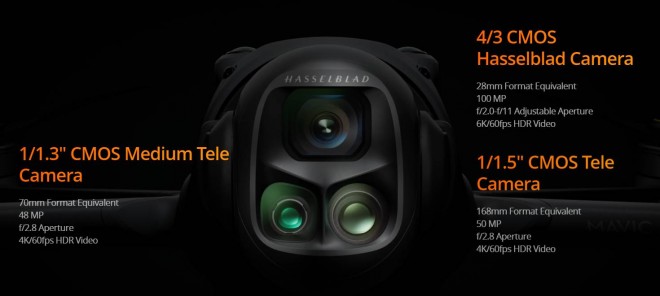 Details on DJI Mavic 4 Pro’s three cameras