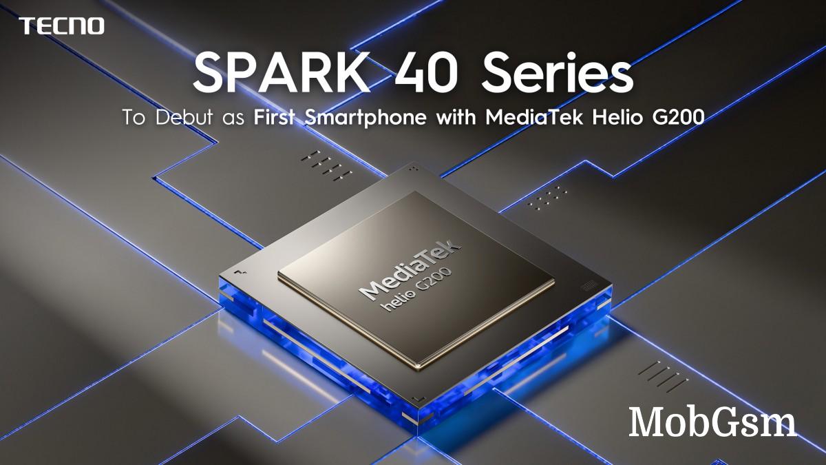 The Tecno Spark 40 Pro+ will be the first phone with the new Helio G200 chipset