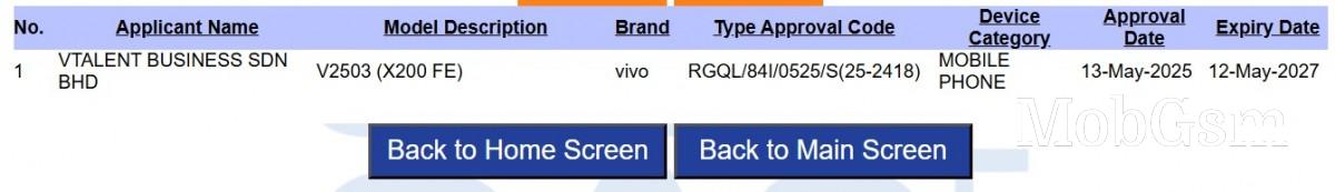 vivo X200 FE gets certified on its way to launch, revealing its charging spec